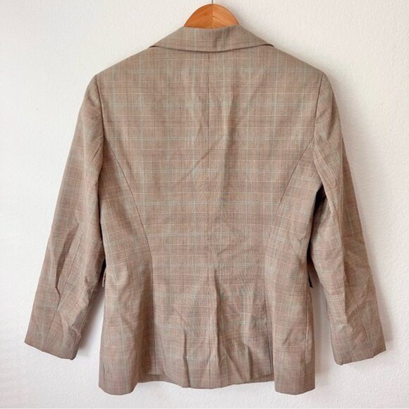 Vintage Larry Levine Brown Plaid Blazer Sz 8 - Picture 6 of 6
